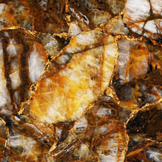 Chocolate Quartz with Gold